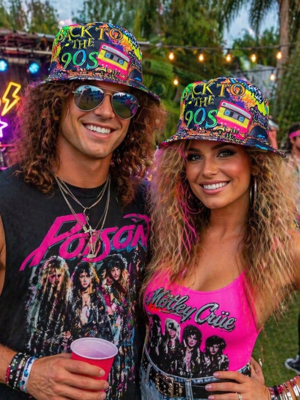 Back To The 90’s COLORFUL BUCKET HAT Graffiti Old School Break Dance Hip Hop